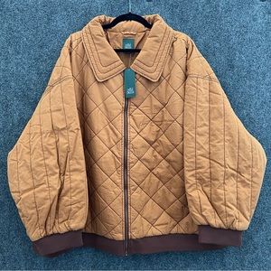 Wild Fable Bomber Jacket Quilted Desert Orange Brown 4XL Collared
